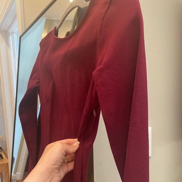 Lulus Long Sleeve Burgundy Backless Midi Dress - Picture 3 of 6